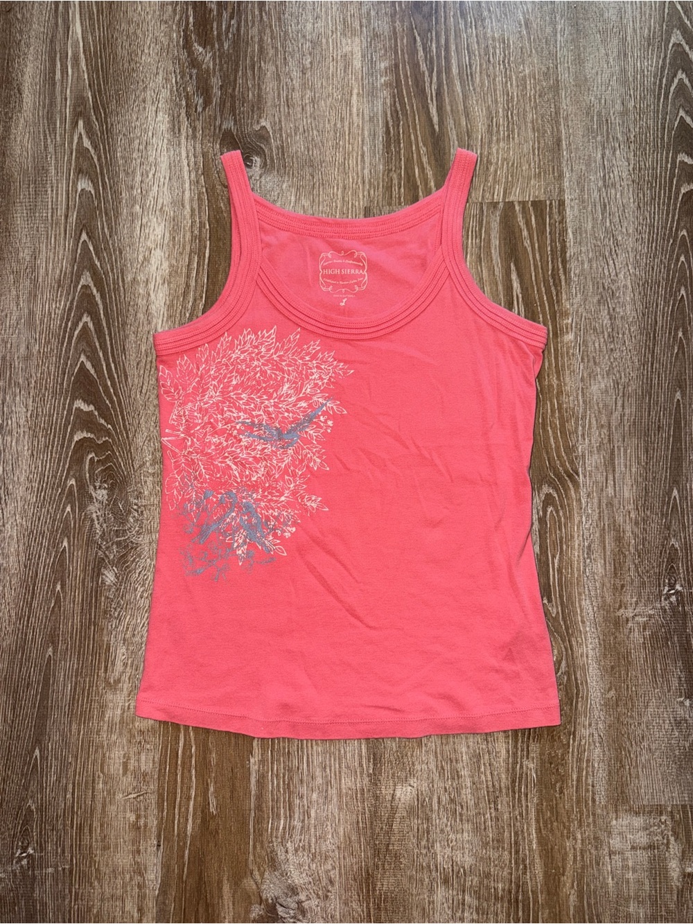 vintage Y2K Coral Pink Tank Top with Floral Print